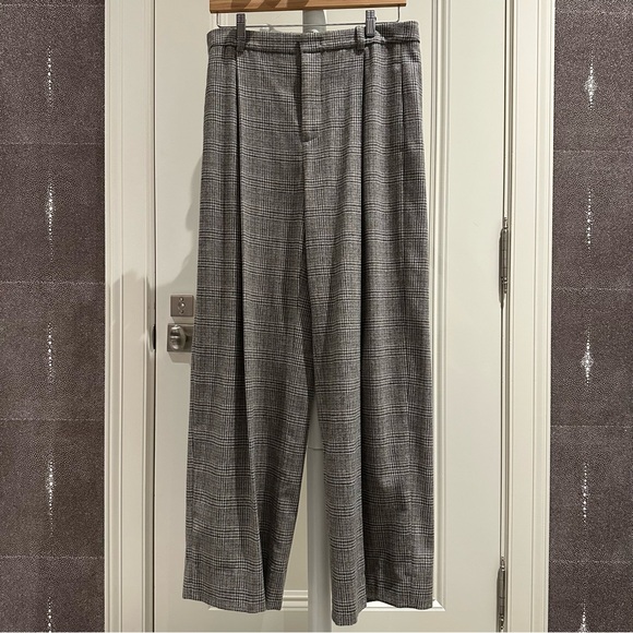 Vince plaid Italian wool-blend high rise trouser (10, heritage grey) - Picture 6 of 12